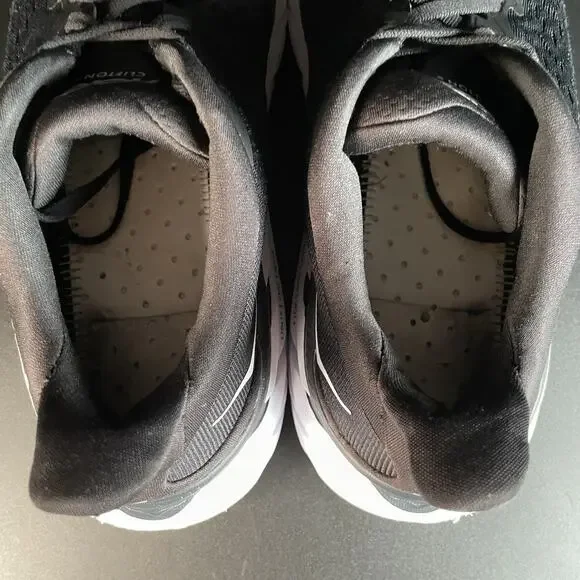 Hoka One One Clifton 8 Womens Size 9 B Black White Athletic Shoe Running Sneaker - Picture 8 of 9